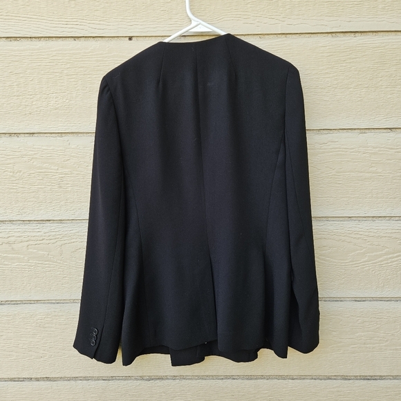 J. Crew 365 French Girl collarless double breasted black blazer size 10 - Picture 2 of 8